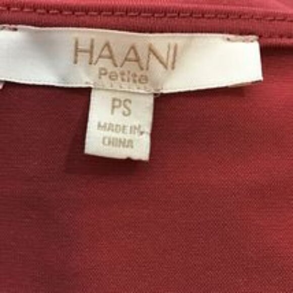 HAANI New York V-Neck Burgundy Dress Long Bell Eyelet Sleeve Petite Small NWT - Picture 7 of 10